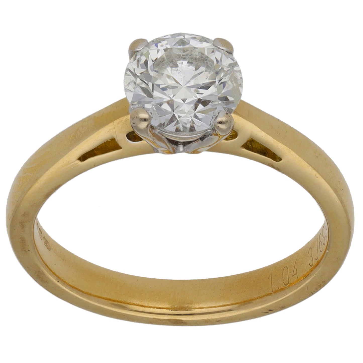 18ct Gold 1.04ct Diamond Solitaire Ring Size K