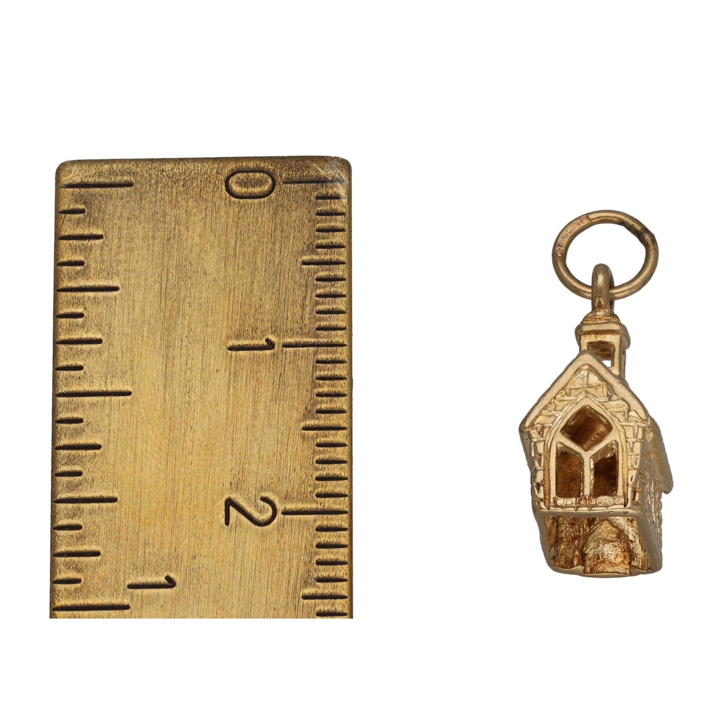 9ct Gold Church Pendant