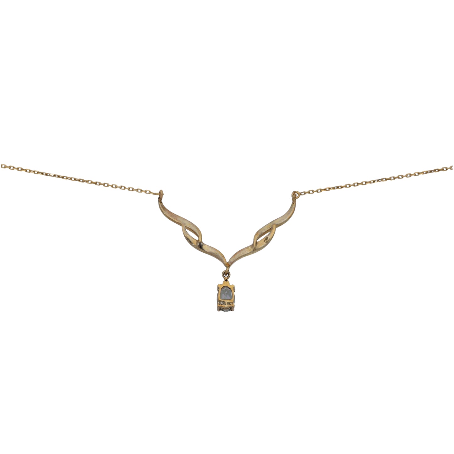 9ct Gold Coated Topaz Fancy Necklace 16"