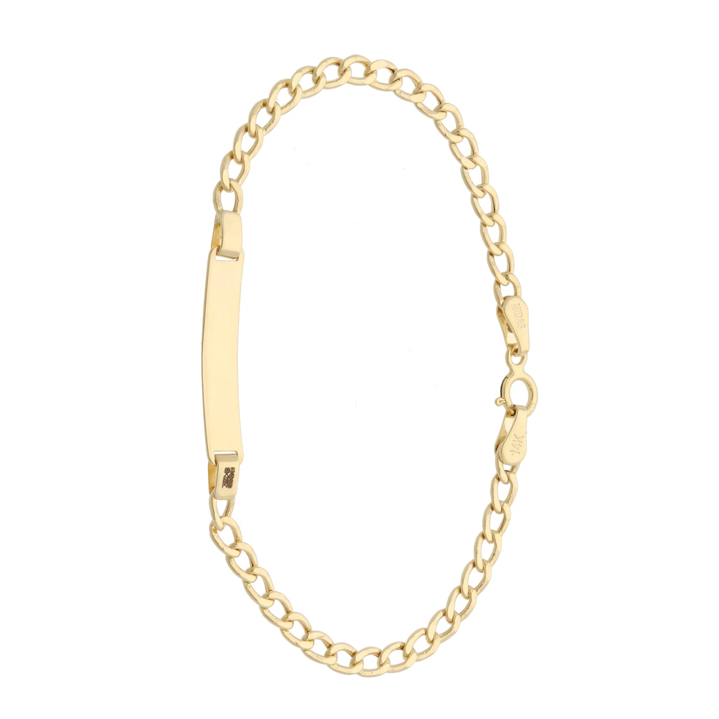 14ct Gold Curb ID Kids Bracelet - 15cm