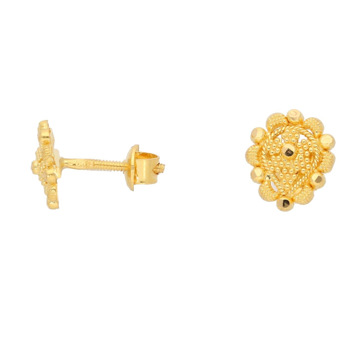 22ct Gold Fancy Screw Back Stud Earrings