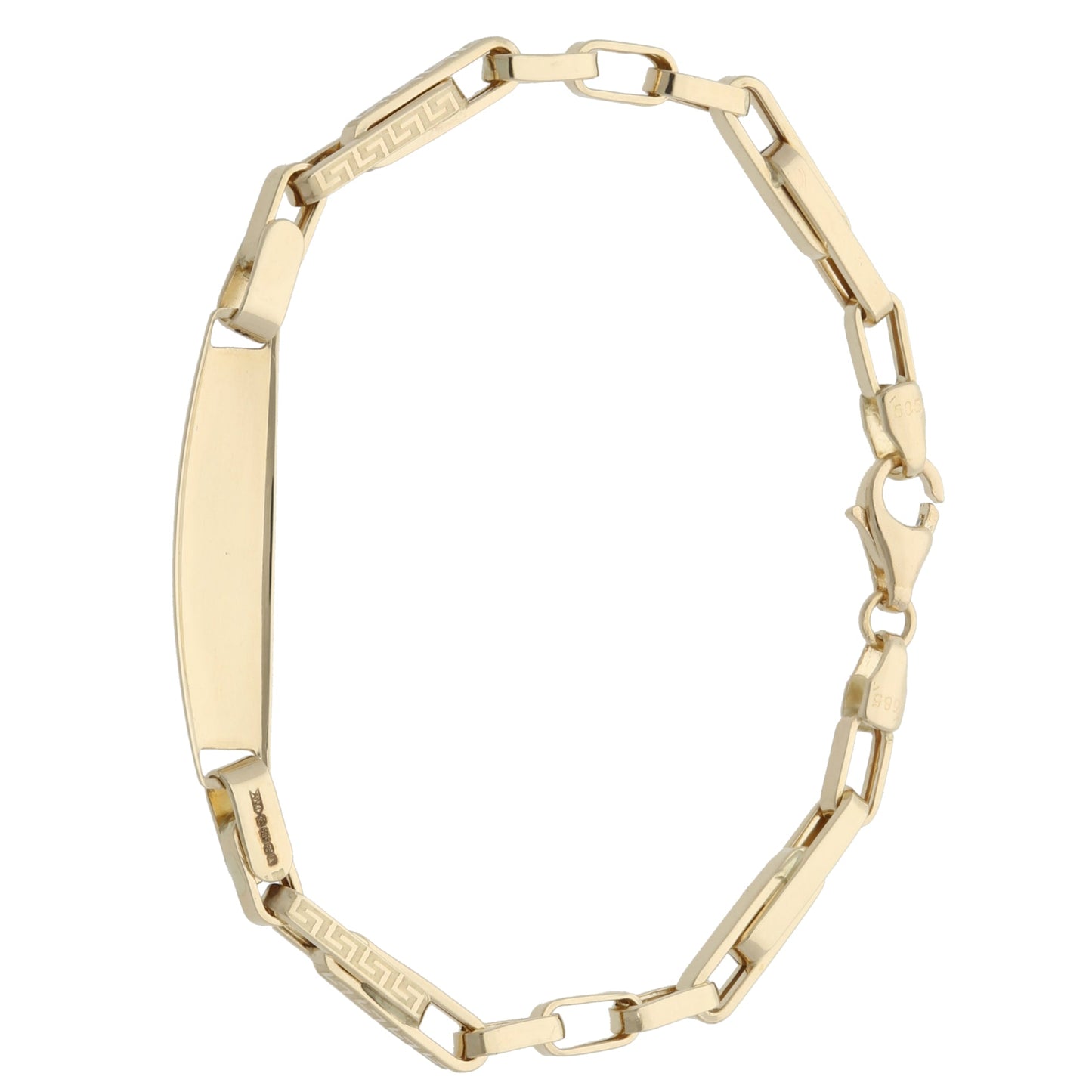 14ct Gold Greek Key ID Kids Bracelet - Various Sizes