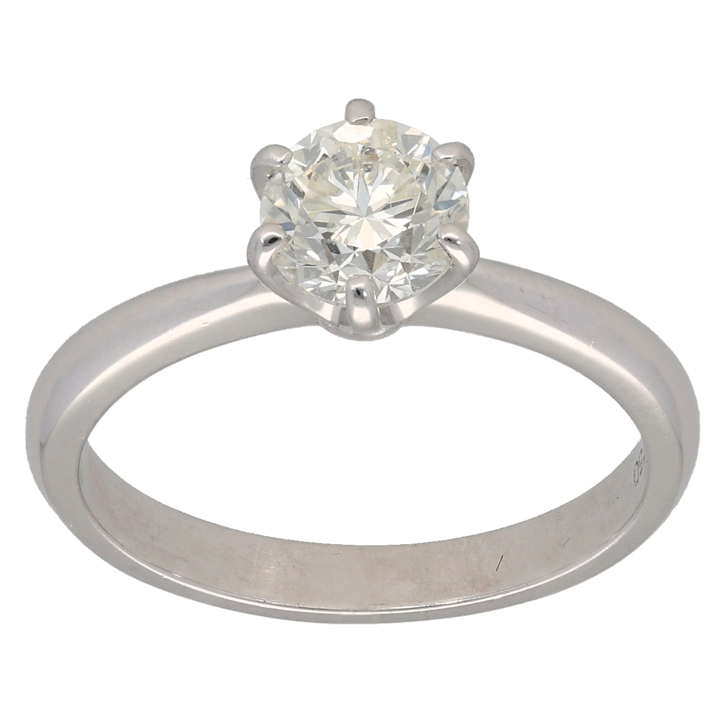 18ct White Gold 0.95ct Diamond Solitaire Ring Size M