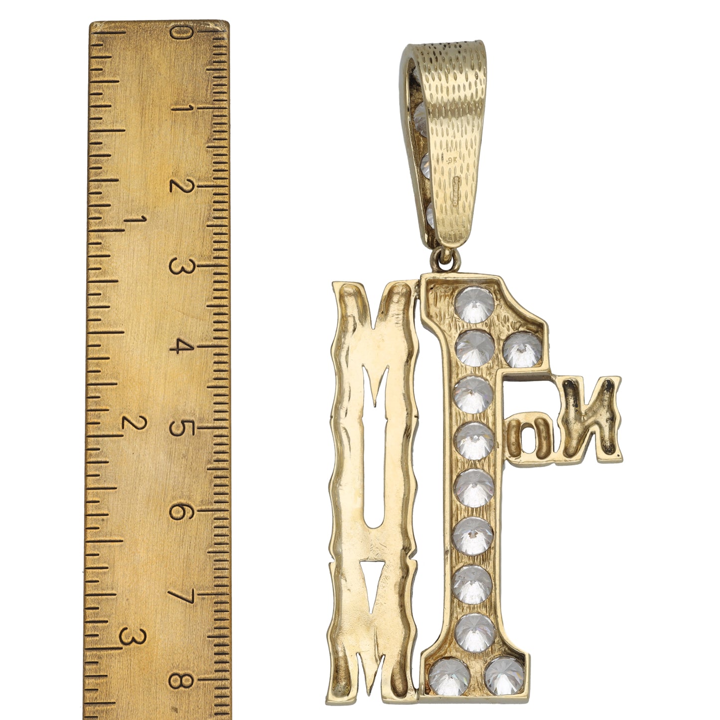 9ct Gold Cubic Zirconia No1 Mum Pendant