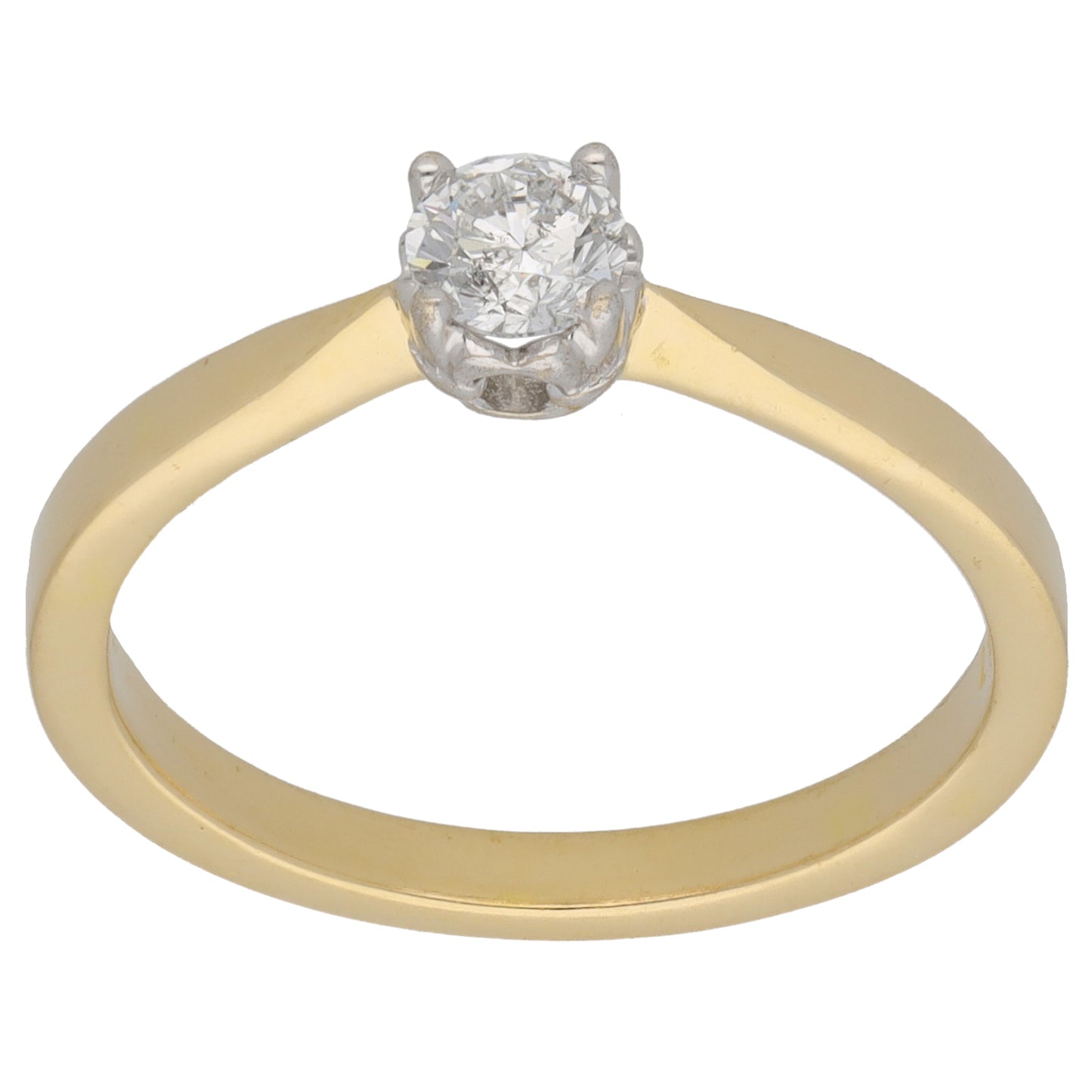 18ct Gold 0.30ct Diamond Solitaire Ring Size P