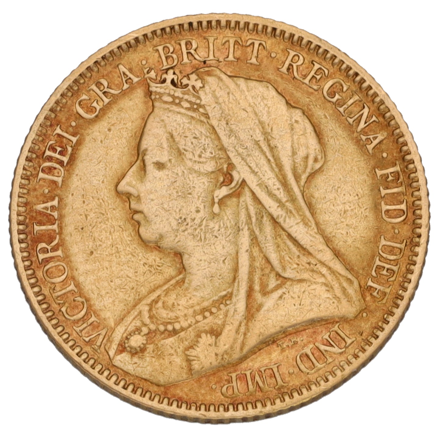 22ct Gold Queen Victoria Half Sovereign Coin 1893