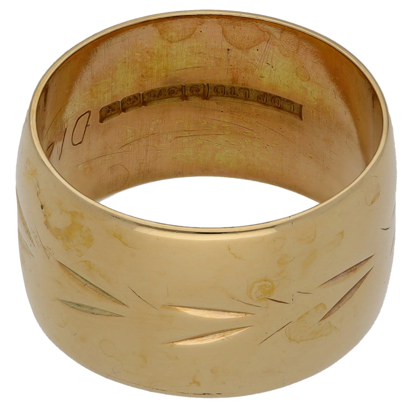 9ct Gold Patterned Wedding Ring Size O