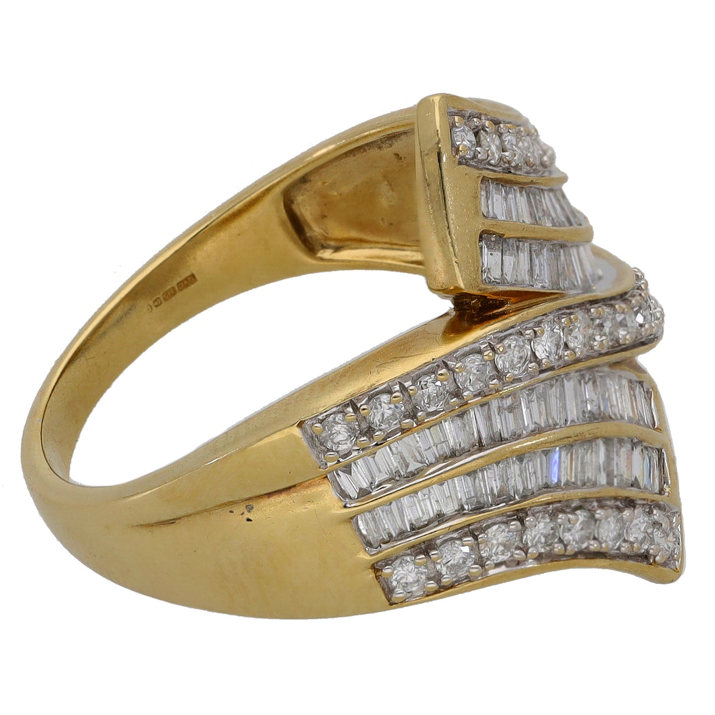 9ct Gold 0.99ct Diamond Dress/Cocktail Ring Size Q