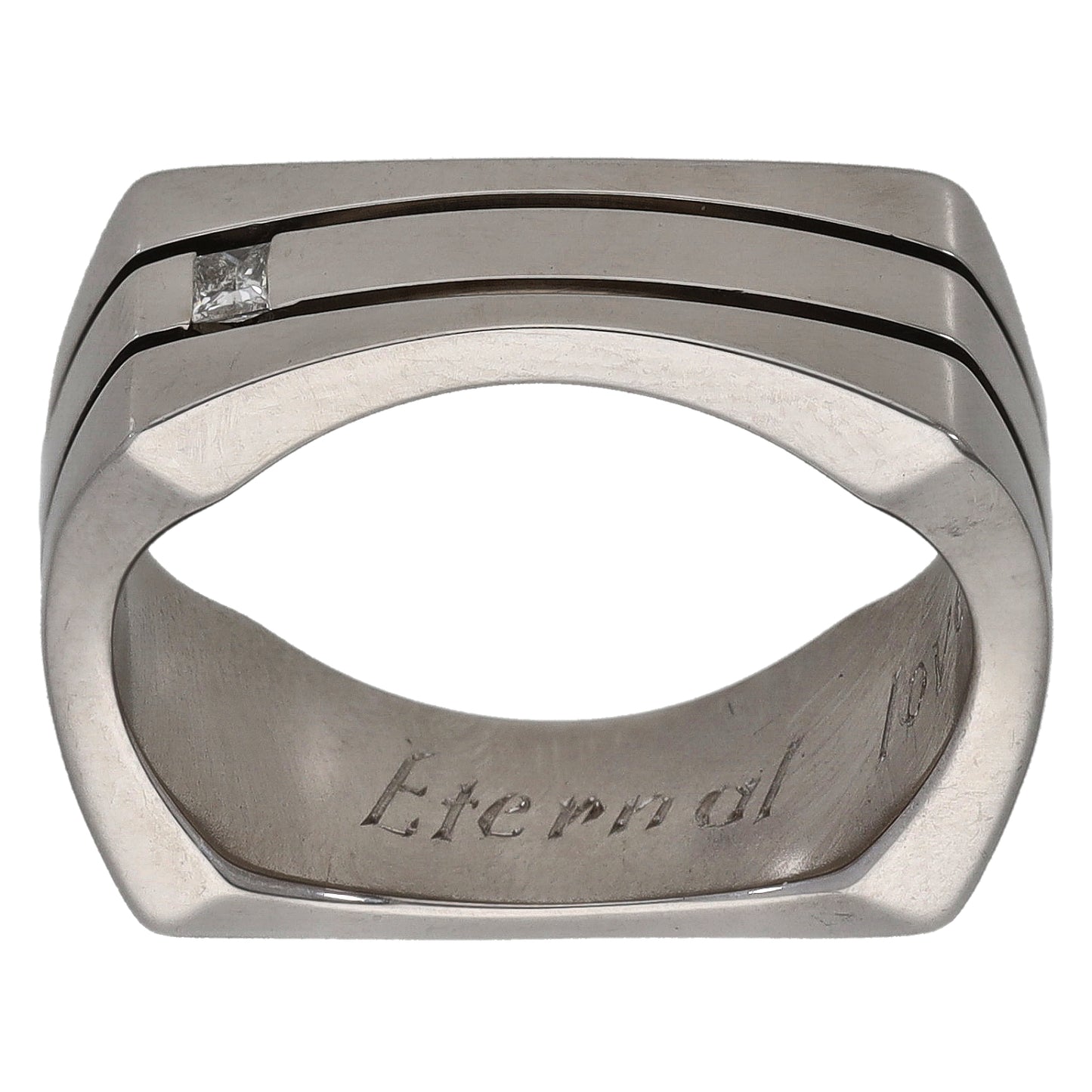 18ct White Gold 0.03ct Diamond Single Stone Alternative Ring Size O