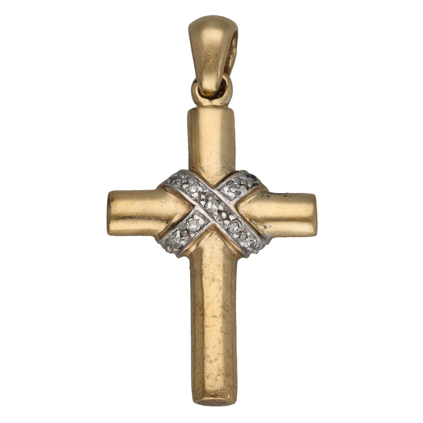 9ct Gold 0.13ct Diamond Cross Pendant