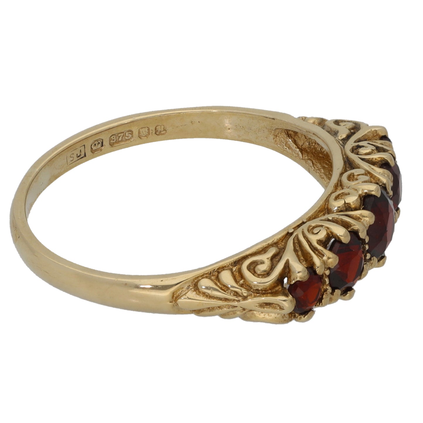 9ct Gold Garnet Dress/Cocktail Ring Size O