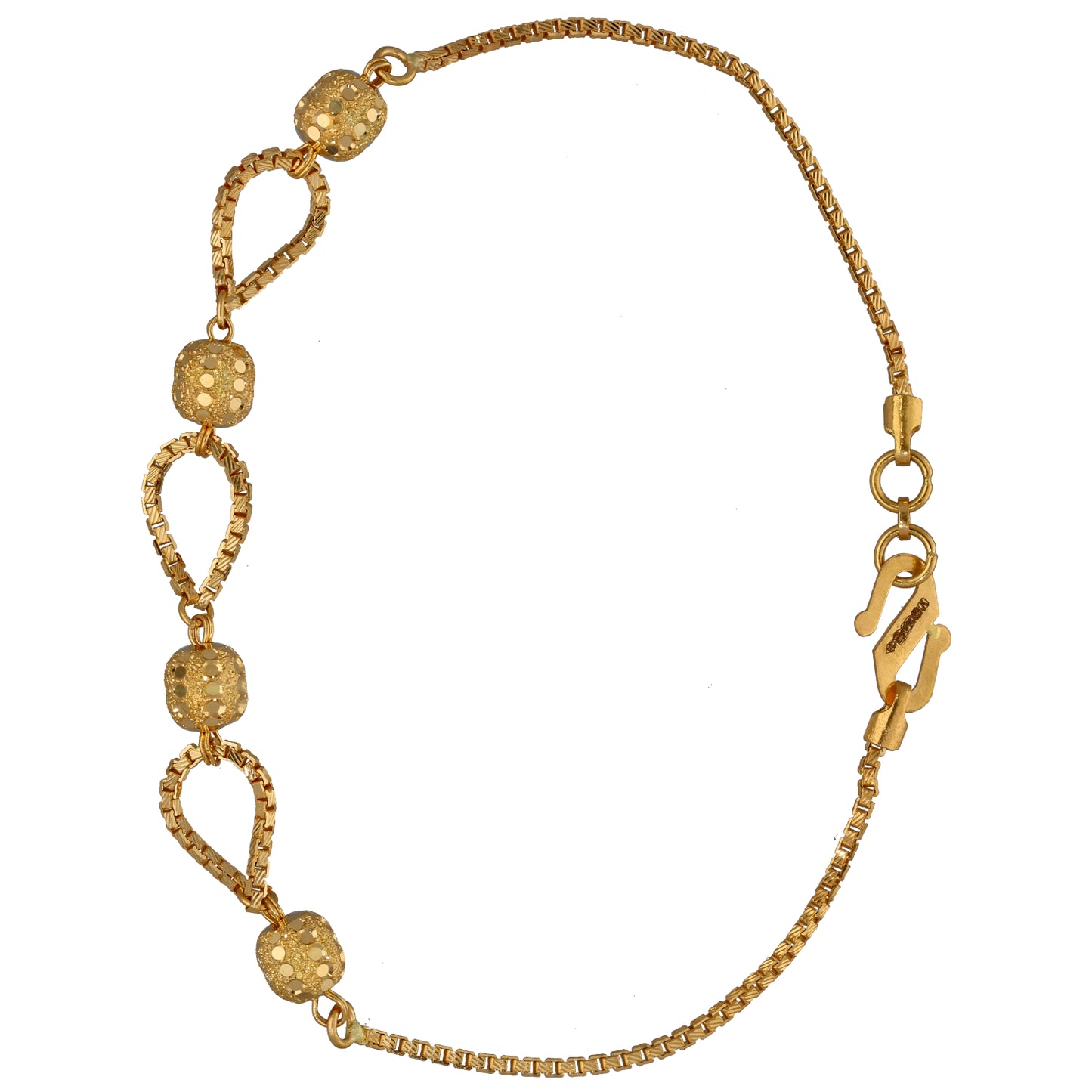 New 22ct Gold Teardrop Station Bracelet