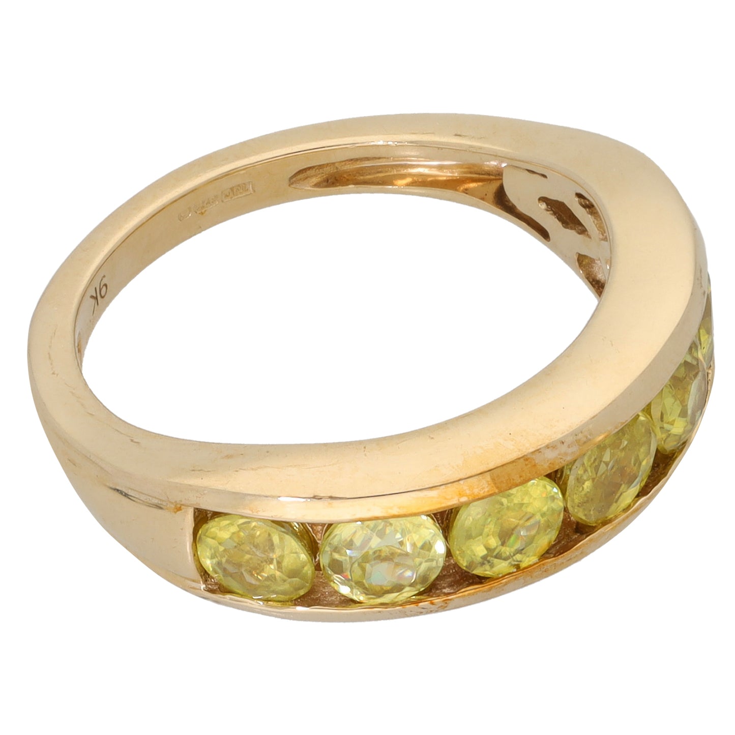 9ct Gold Sphene Half Eternity Ring Size N