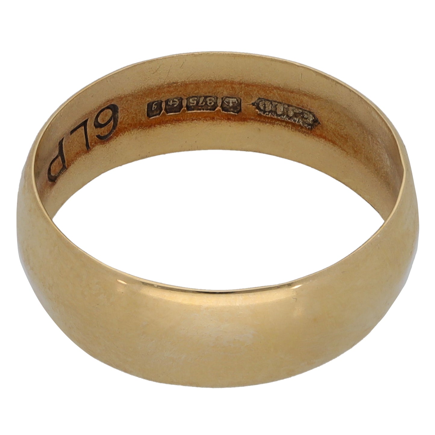 9ct Gold Plain Wedding Ring Size L