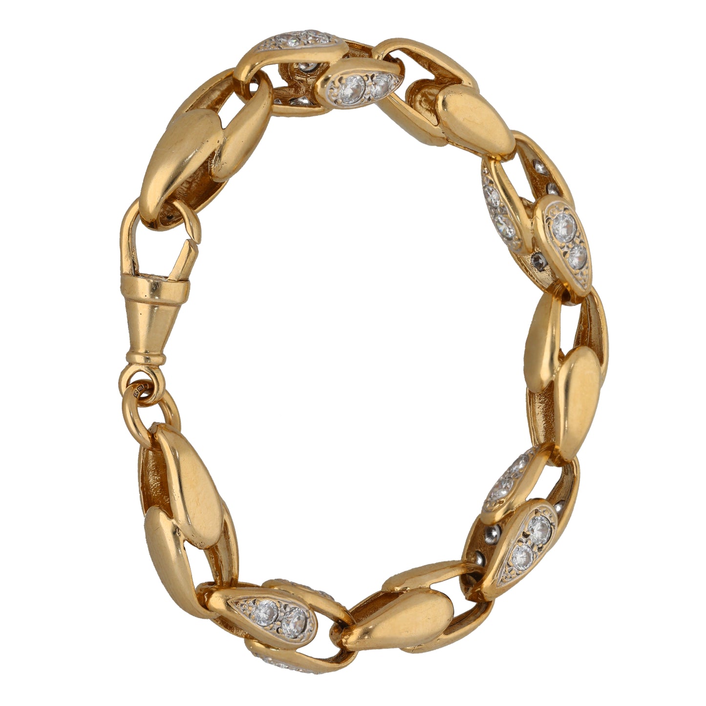 9ct Gold Cubic Zirconia Belcher Bracelet
