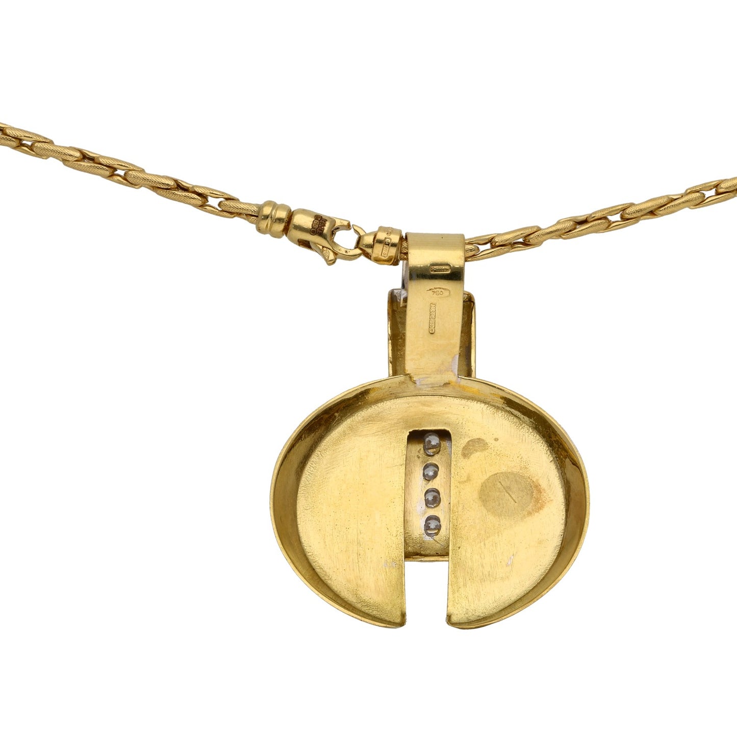 18ct Gold Cubic Zirconia Dress/Cocktail Pendant With Chain