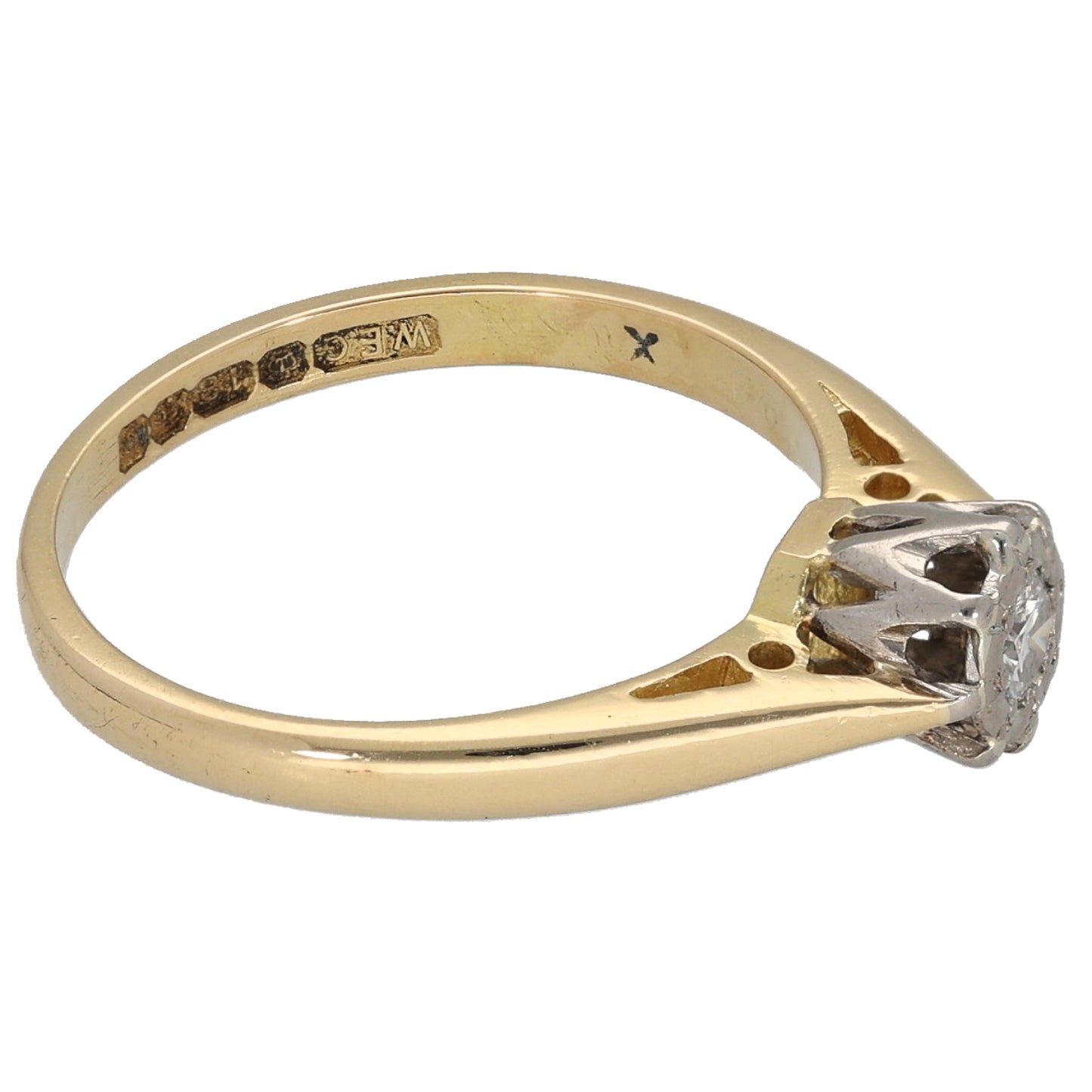 9ct Gold 0.10ct Diamond Solitaire Ring Size K