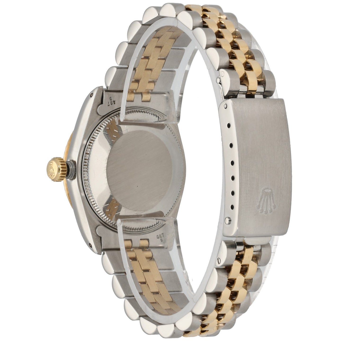 Rolex Datejust 68273, Mid Size Datejust, Champagne Dial, Bi-Colour, Rear Angle Image