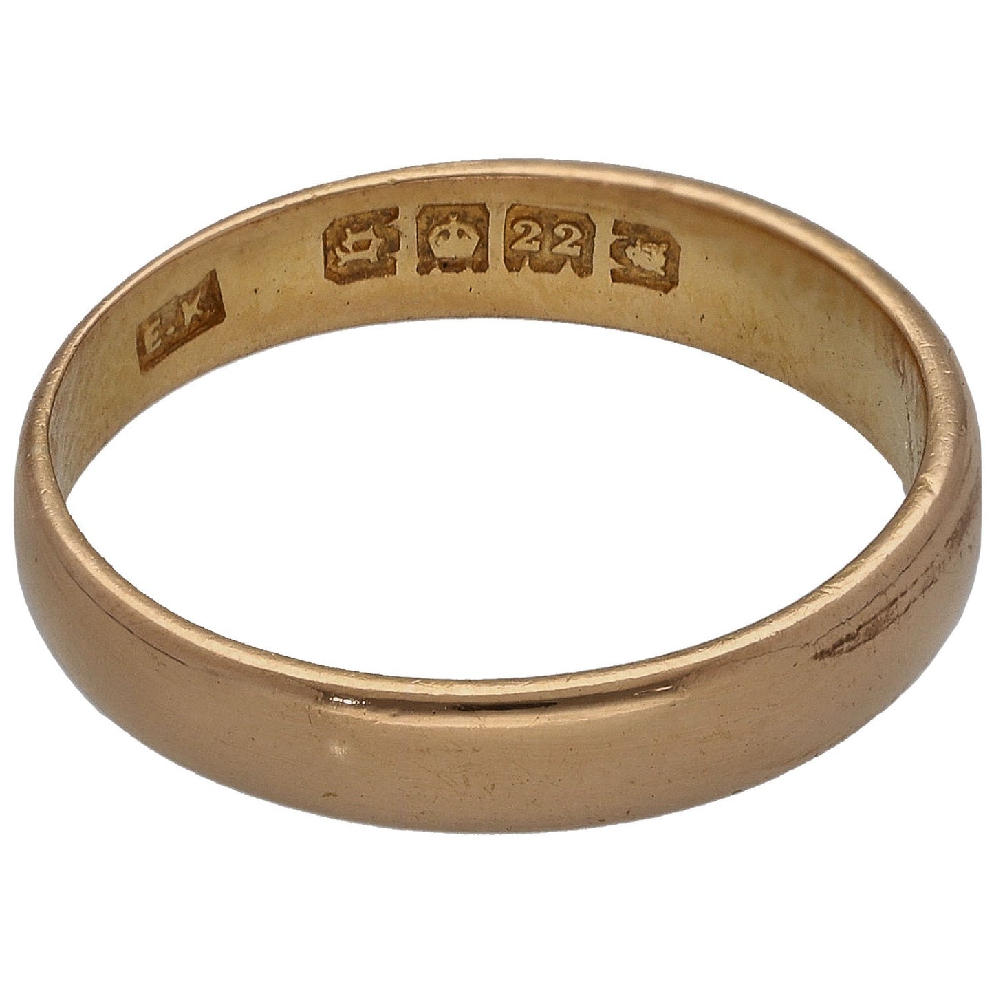 22ct Gold Plain Wedding Ring Size L