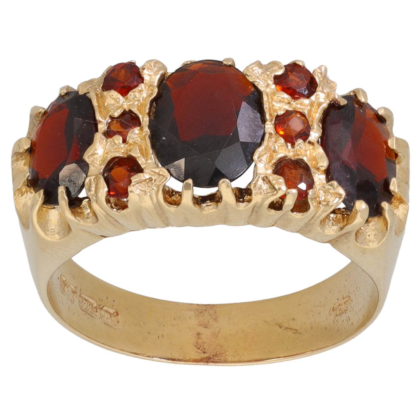 9ct Gold Garnet Dress/Cocktail Ring Size O