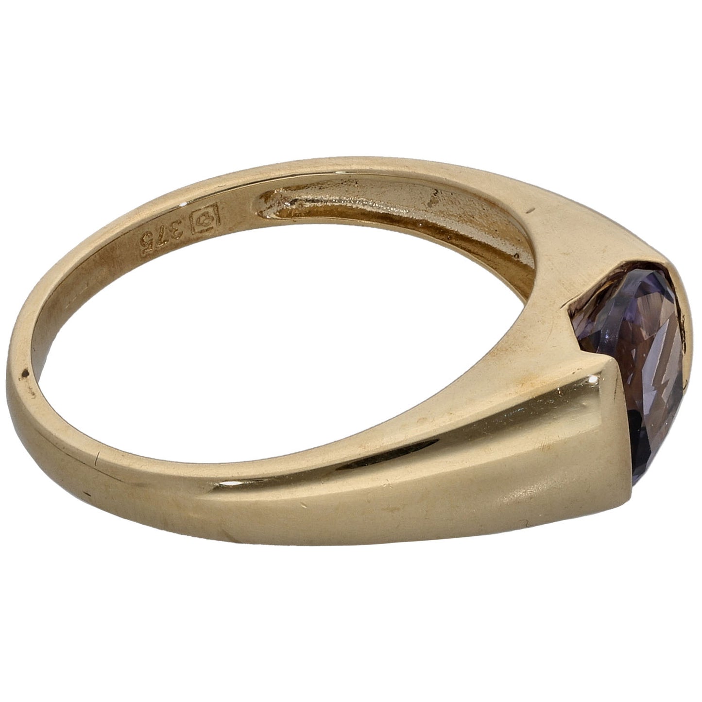 9ct Gold Iolite Single Stone Ring Size P