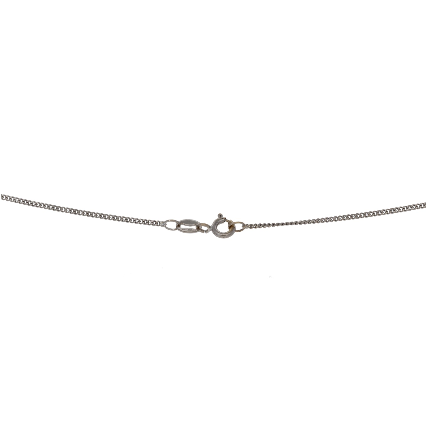 18ct White Gold Curb Chain 18"