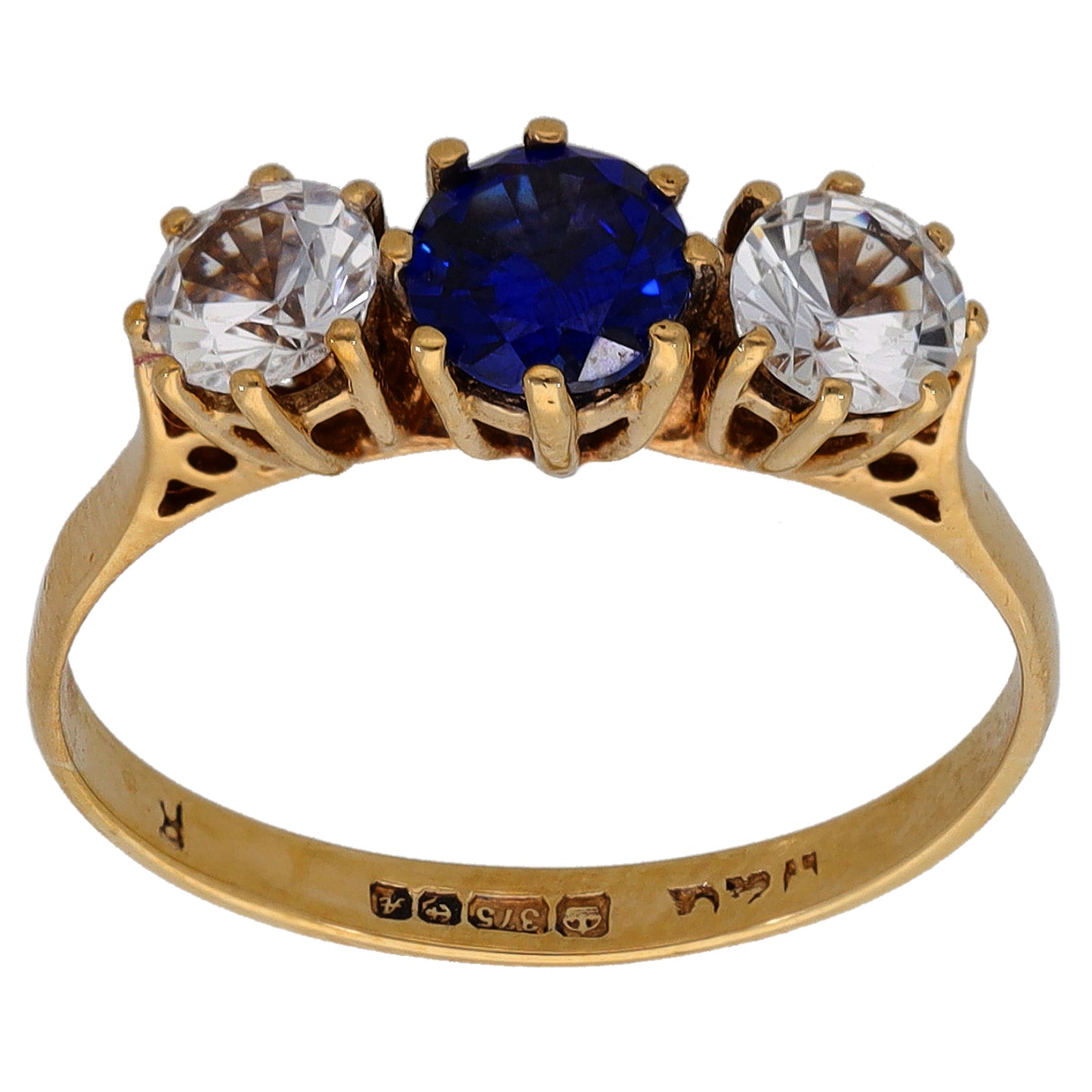 9ct Gold Imitation Trilogy Ring Size M