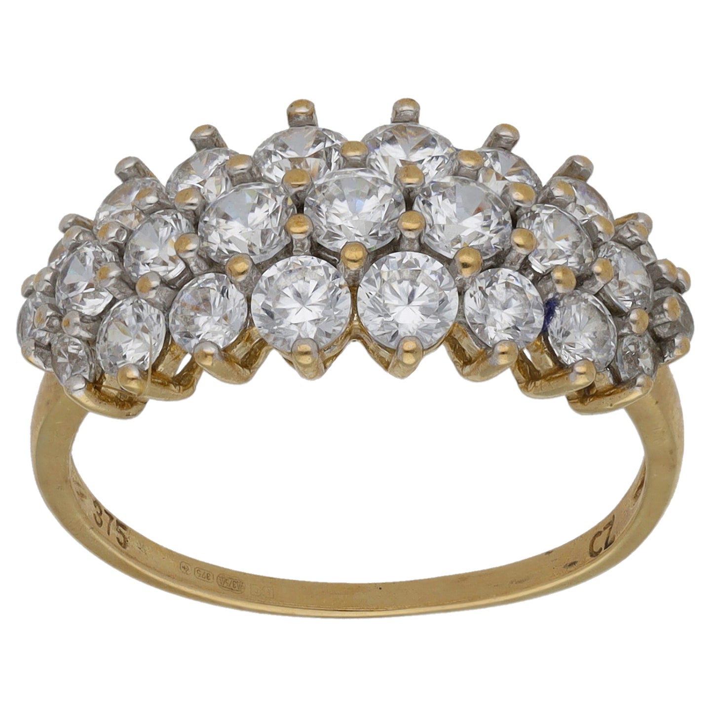 9ct Gold Cubic Zirconia Dress/Cocktail Ring Size N