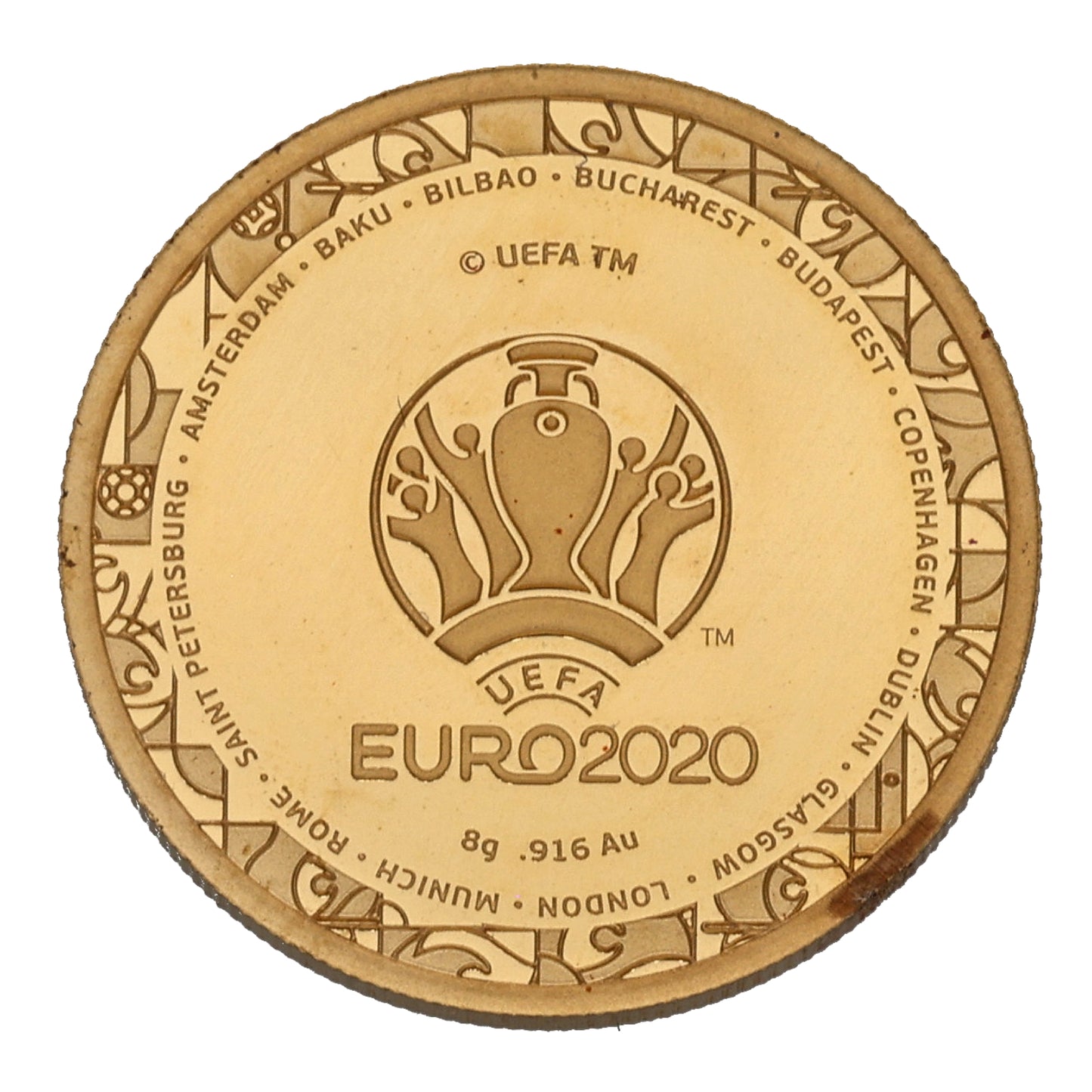 22ct Gold UEFA Euro 2020 10 Dollars Coin 2021