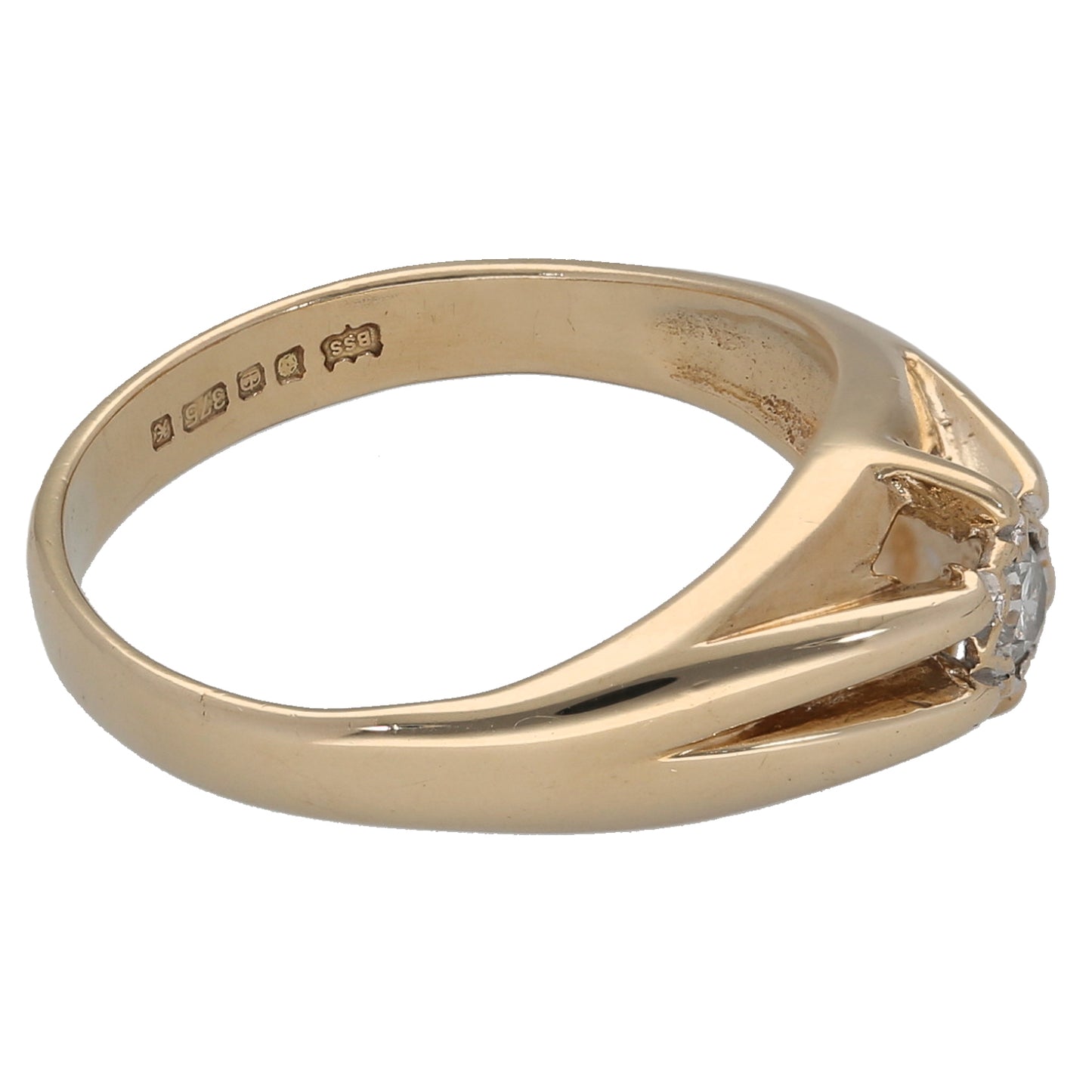 9ct Gold 0.10ct Diamond Solitaire Ring Size O