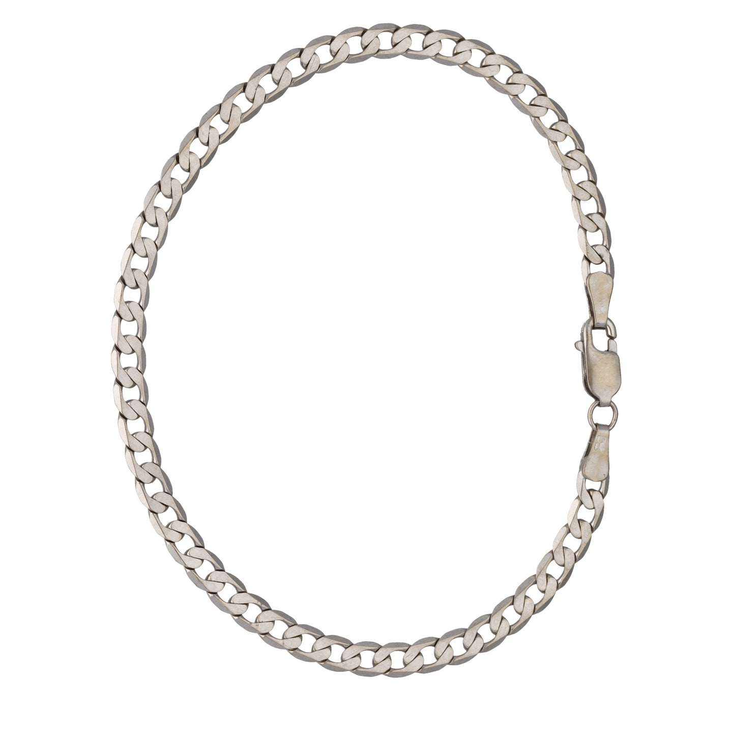 9ct White Gold Curb Bracelet