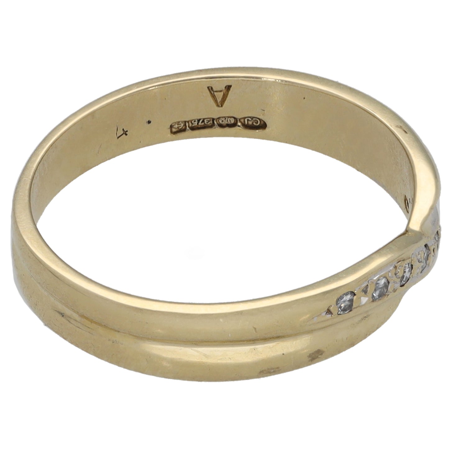 9ct Gold 0.035ct Diamond Half Eternity Ring Size L