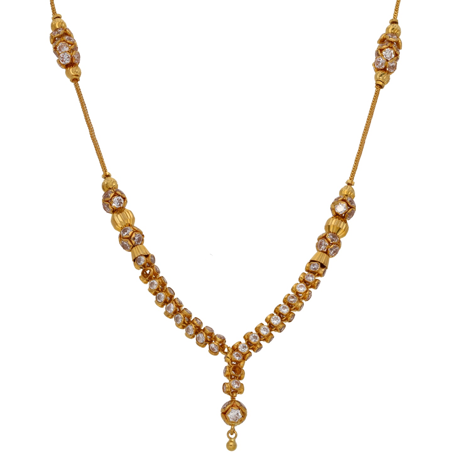 22ct Gold Cubic Zirconia Fancy Necklace 18"