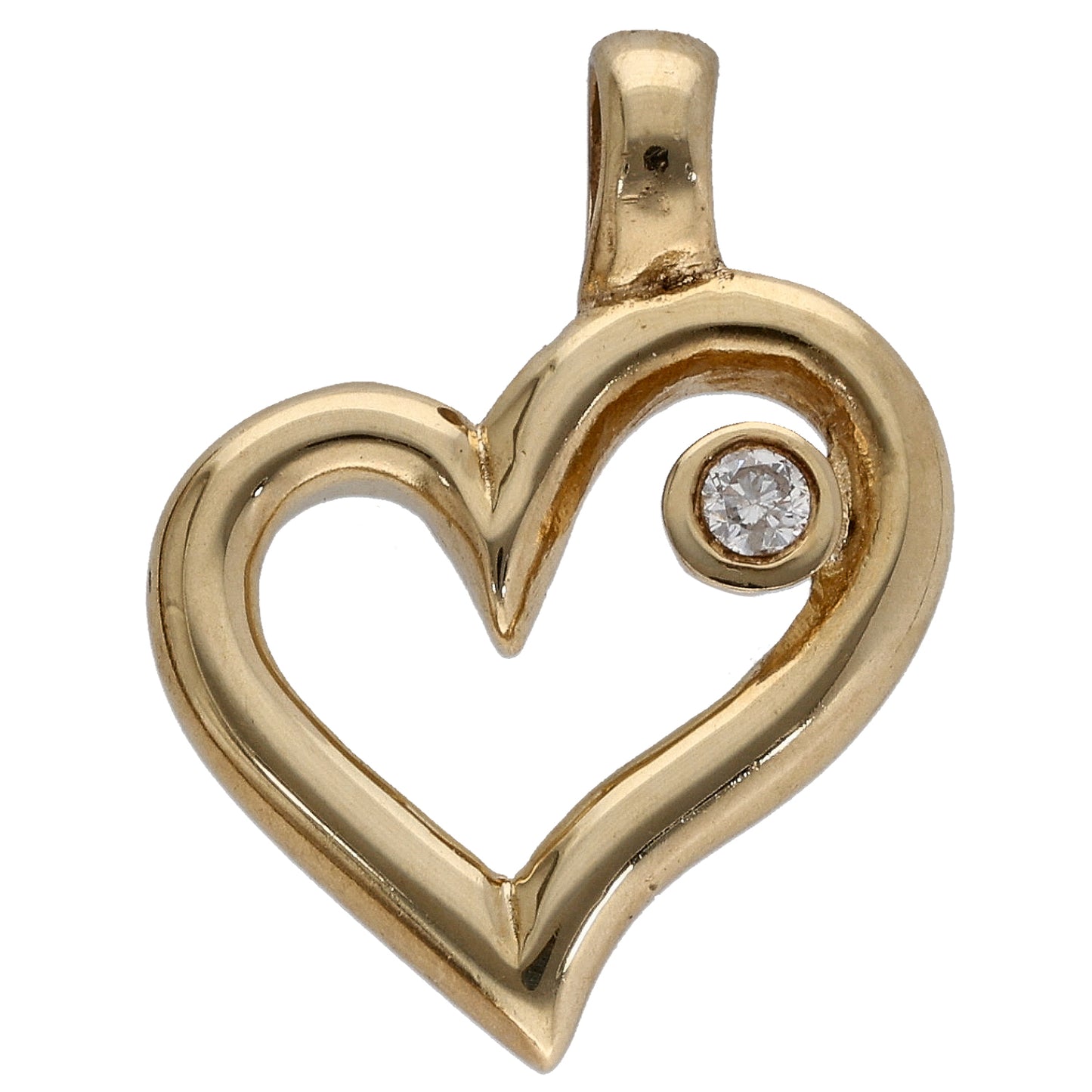 9ct Gold 0.07ct Diamond Heart Dress/Cocktail Pendant
