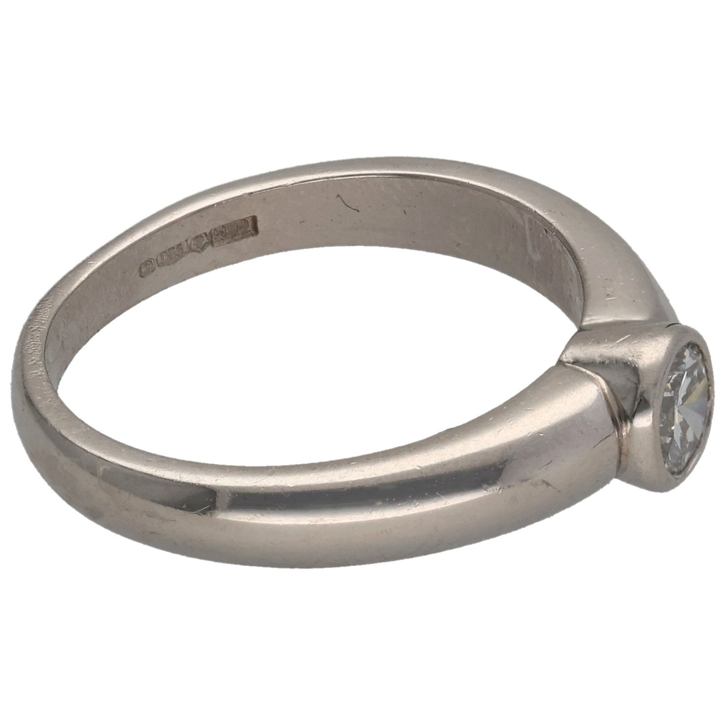 Platinum 0.30ct Diamond Solitaire Ring Size L