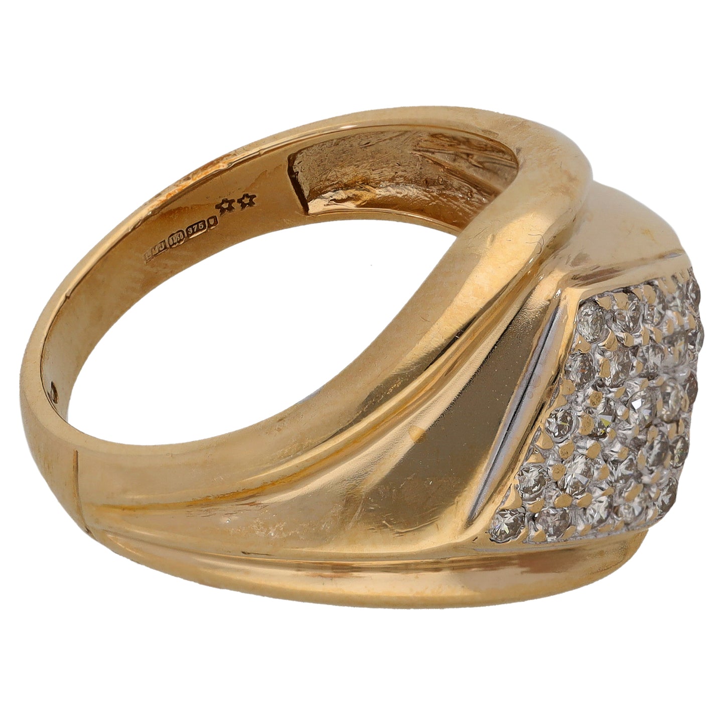 9ct Gold 0.48ct Diamond Dress/Cocktail Ring Size U