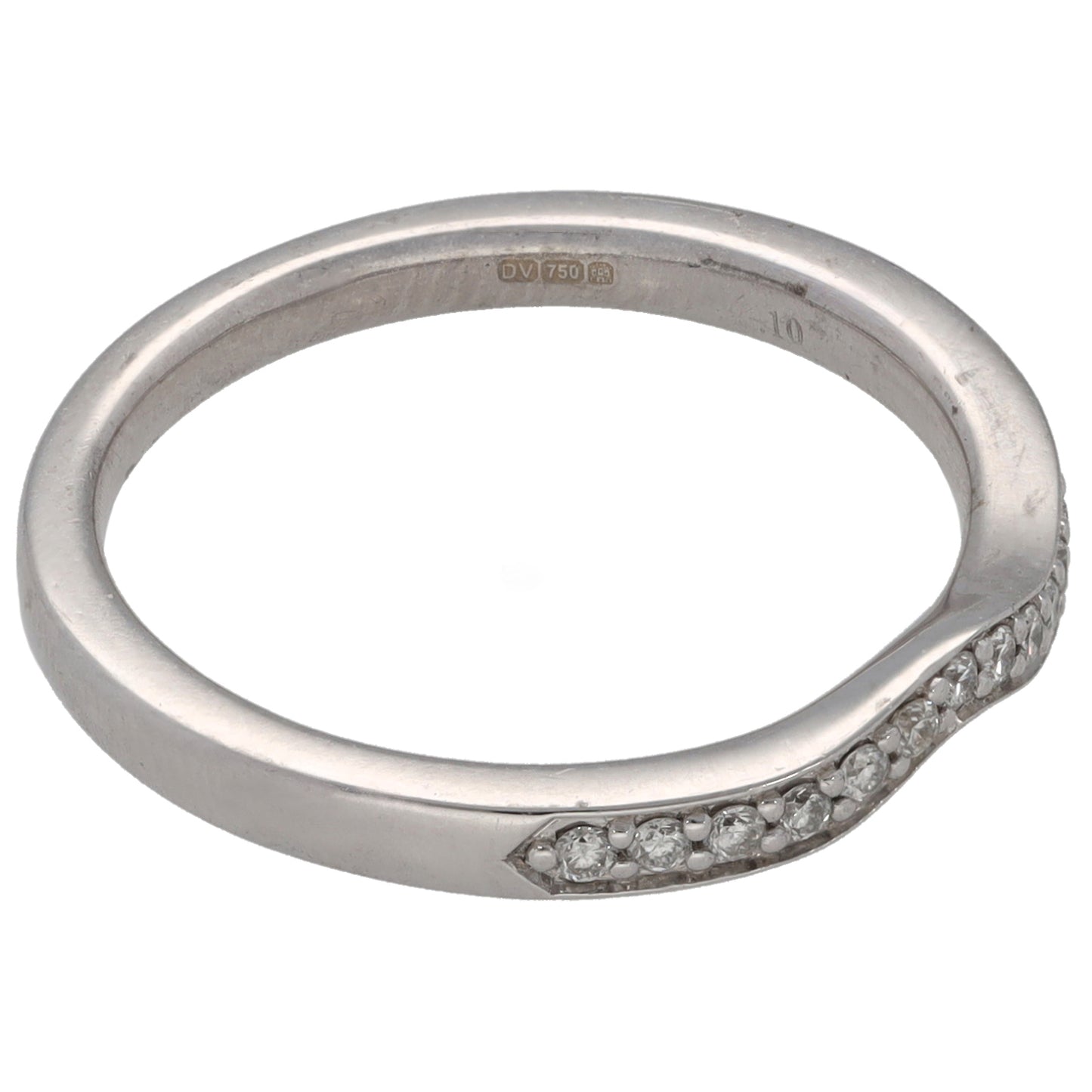 18ct Gold 0.13ct Diamond Half Eternity Ring Size L