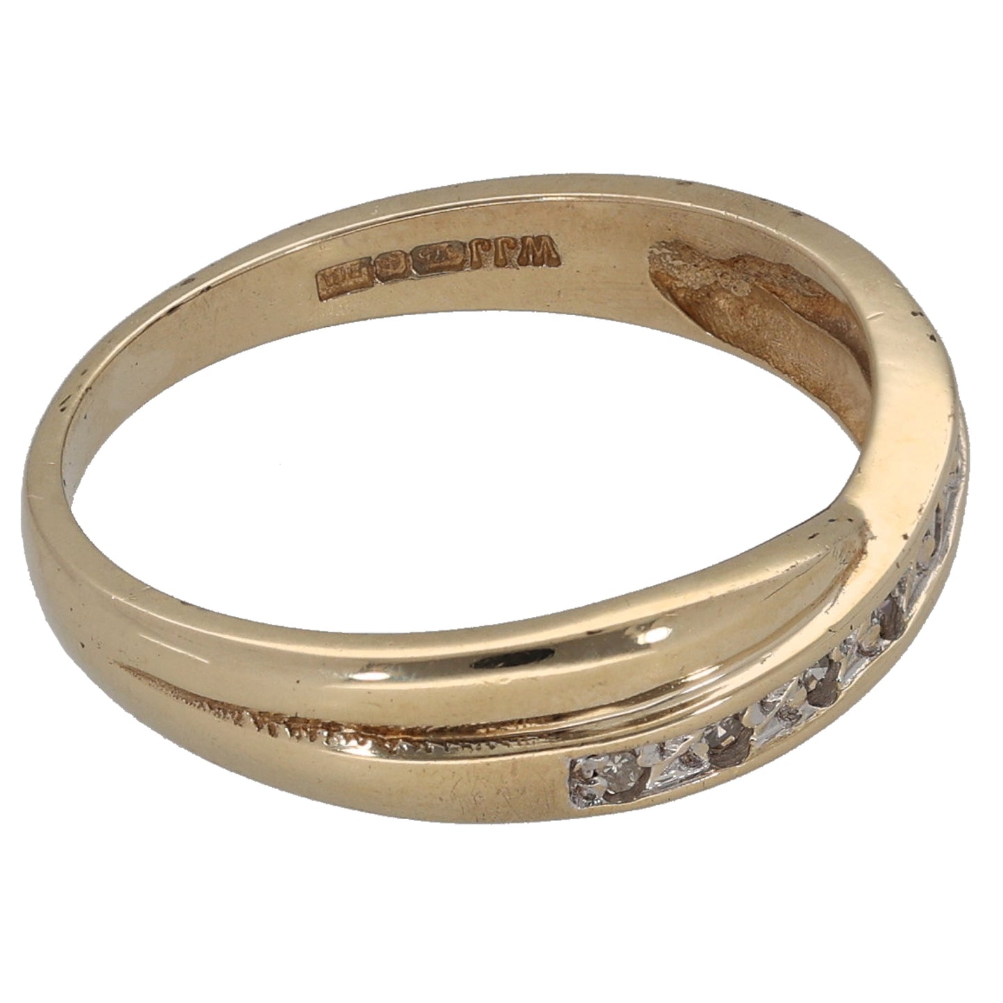 9ct Gold 0.07ct Diamond Half Eternity Ring Size N