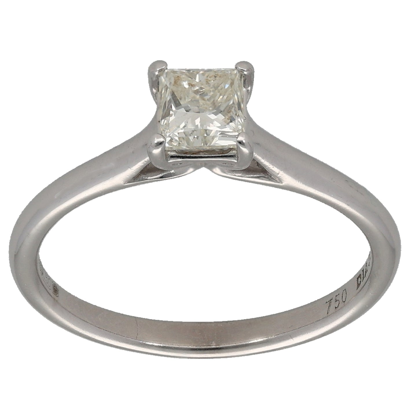 18ct White Gold 0.50ct Diamond Solitaire Ring Size K
