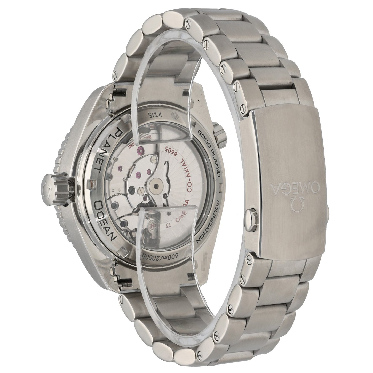 Omega Planet Ocean 232.30.44.22.03.001, blue dial, stainless steel, rear angle image