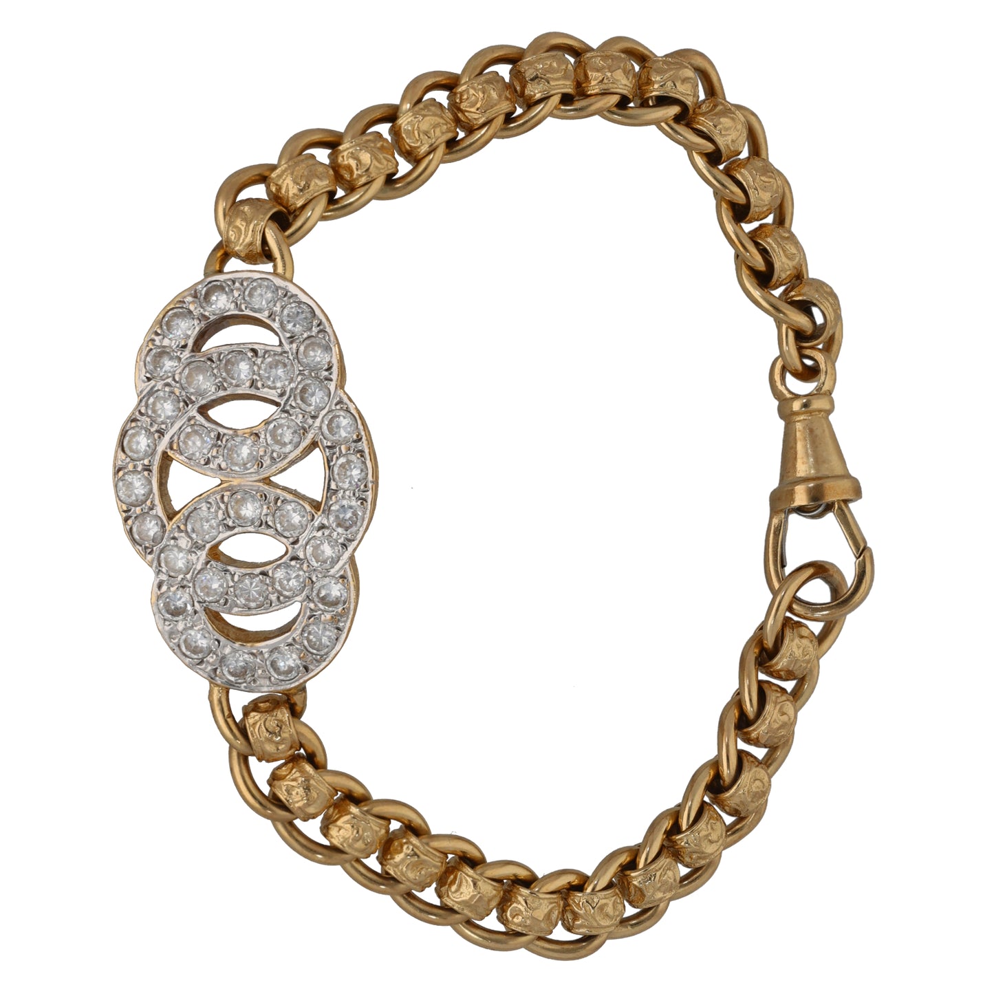 9ct Gold Cubic Zirconia Fancy Stone Set Bracelet