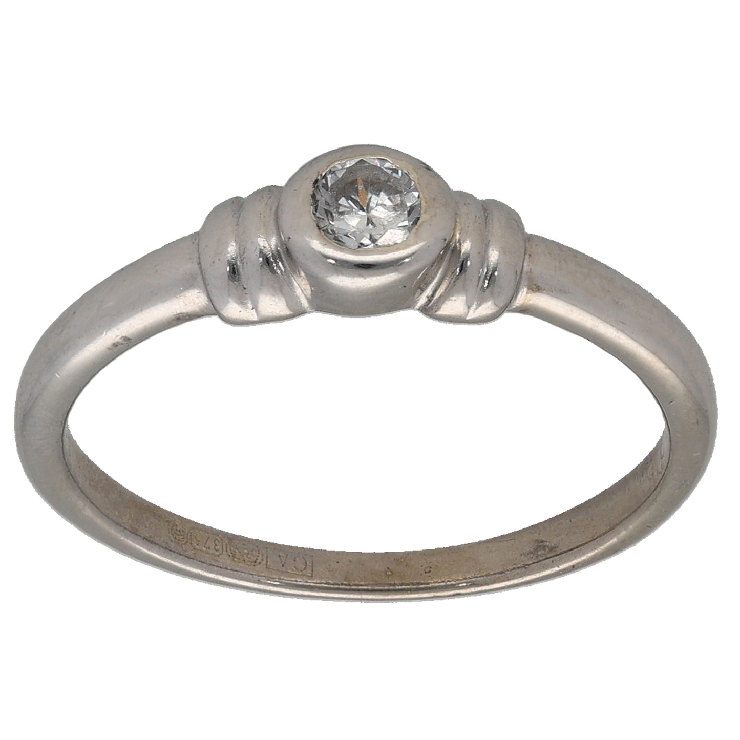 9ct Gold Cubic Zirconia Single Stone Ring Size L