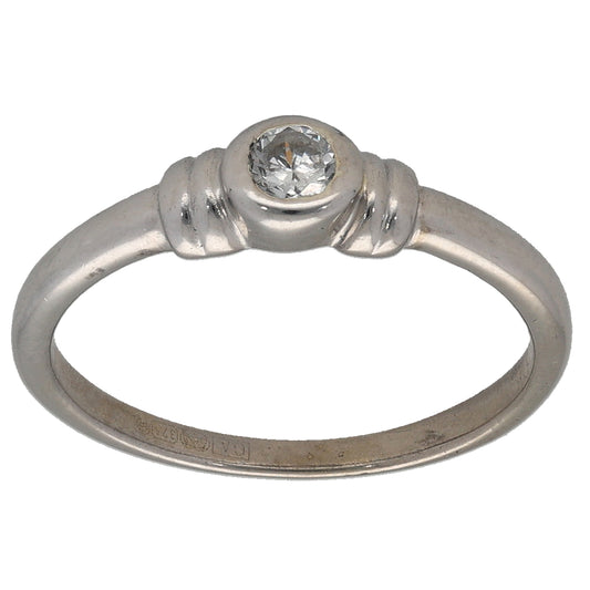 9ct Gold Cubic Zirconia Single Stone Ring Size L