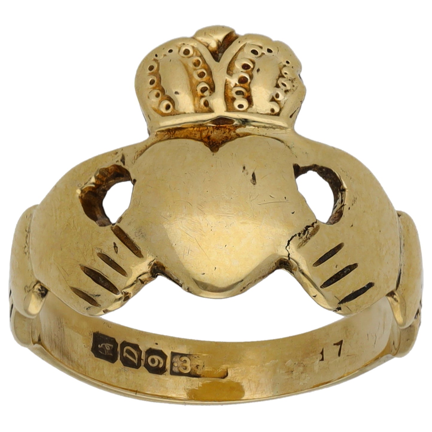 9ct Gold Claddagh Ring Size K