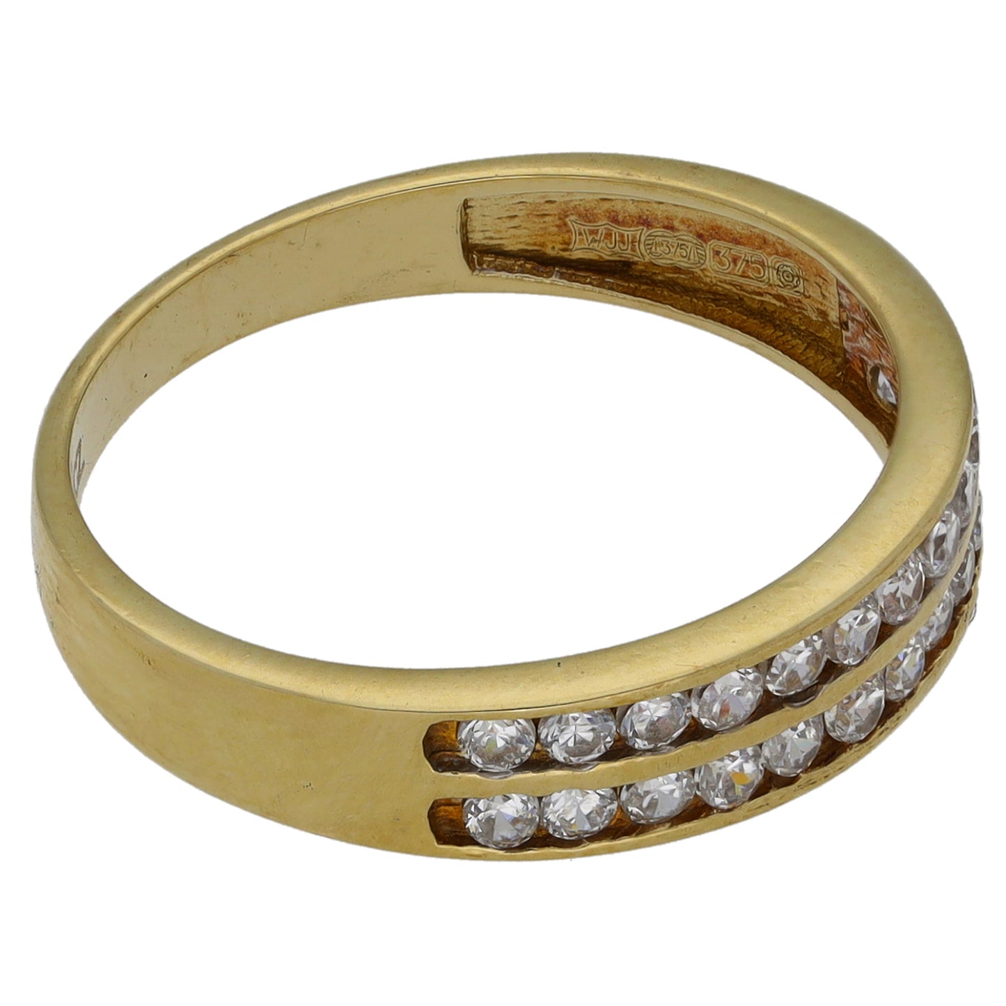 9ct Gold Cubic Zirconia Half Eternity Ring Size N