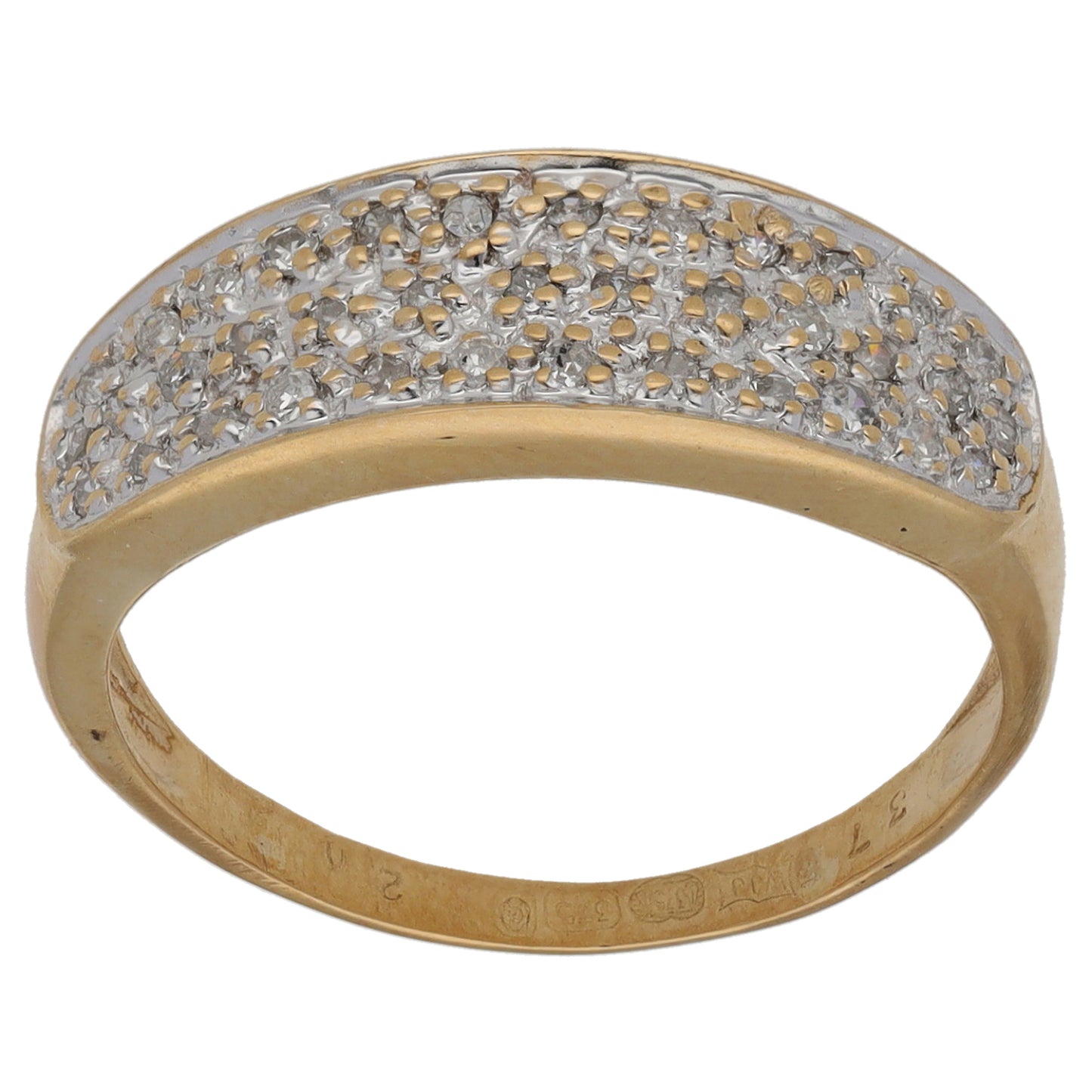 9ct Gold 0.37ct Diamond Dress/Cocktail Ring Size P