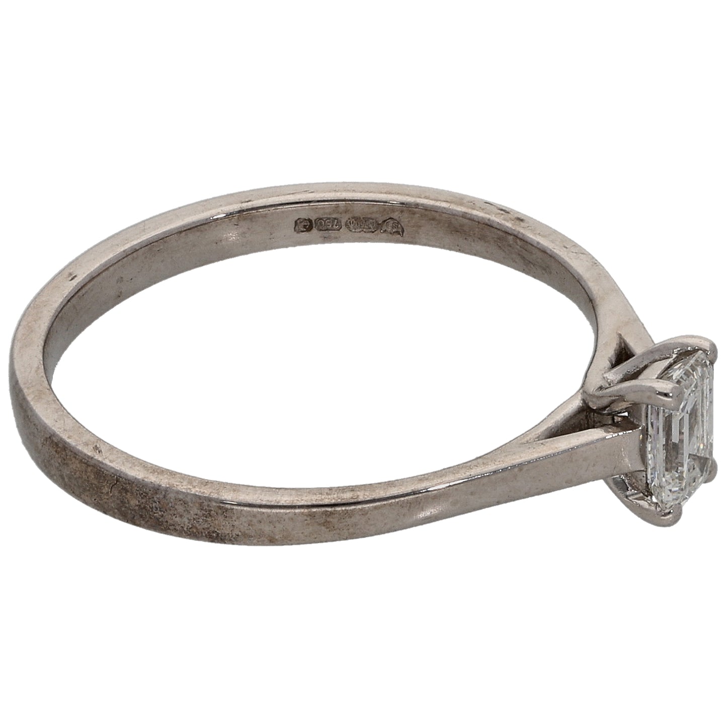 18ct White Gold 0.38ct Diamond Solitaire Ring Size M