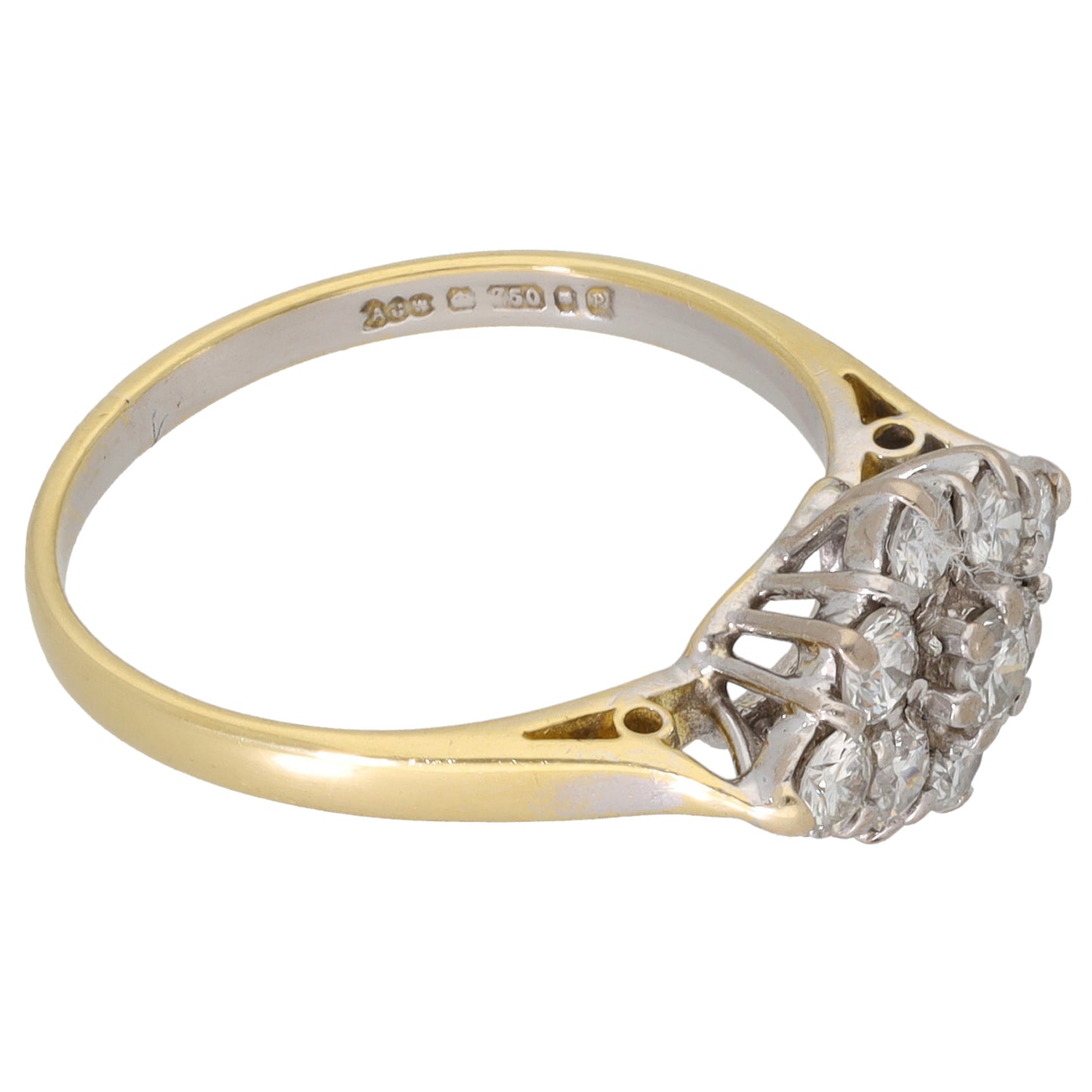 18ct White Gold 0.66ct Diamond Dress/Cocktail Ring Size M