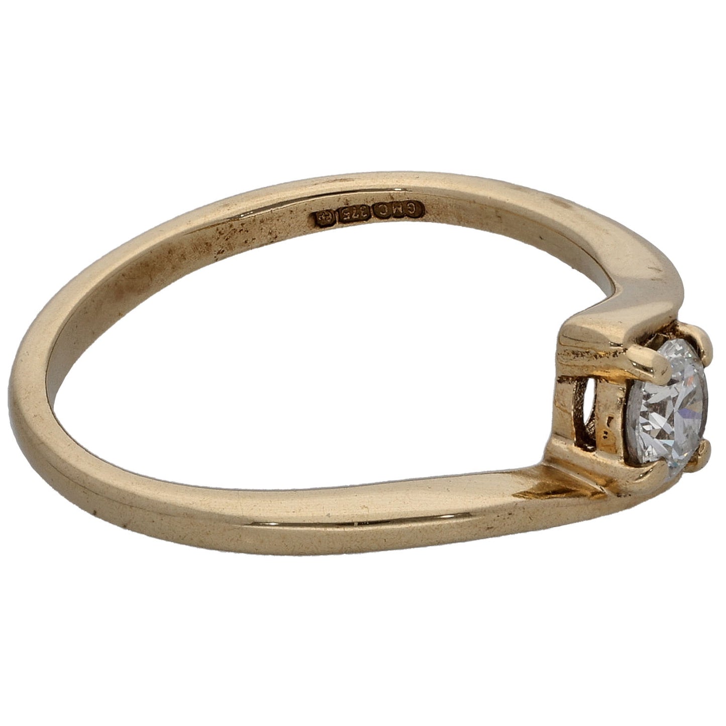 9ct Gold 0.33ct Diamond Solitaire Ring Size M