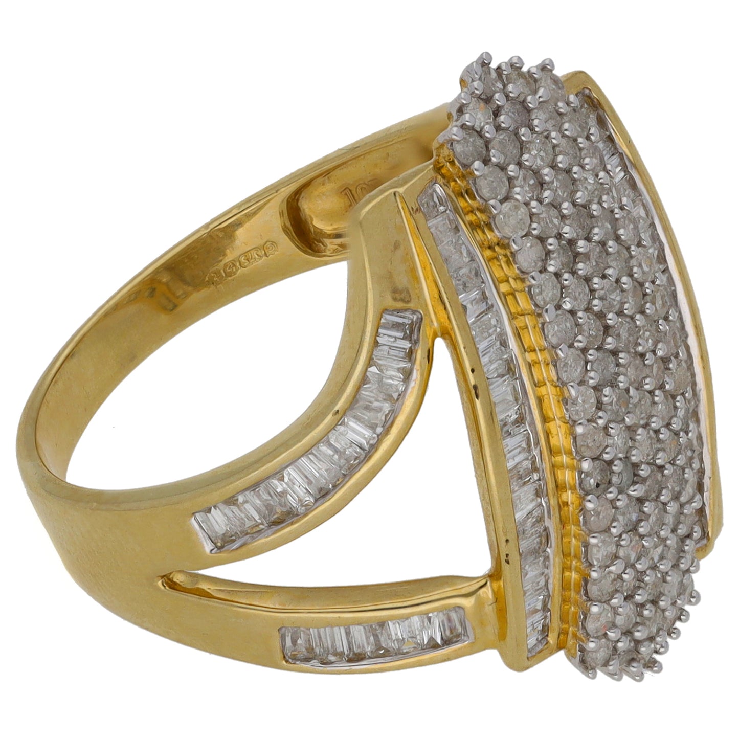 9ct Gold 0.77ct Diamond Dress/Cocktail Ring Size P